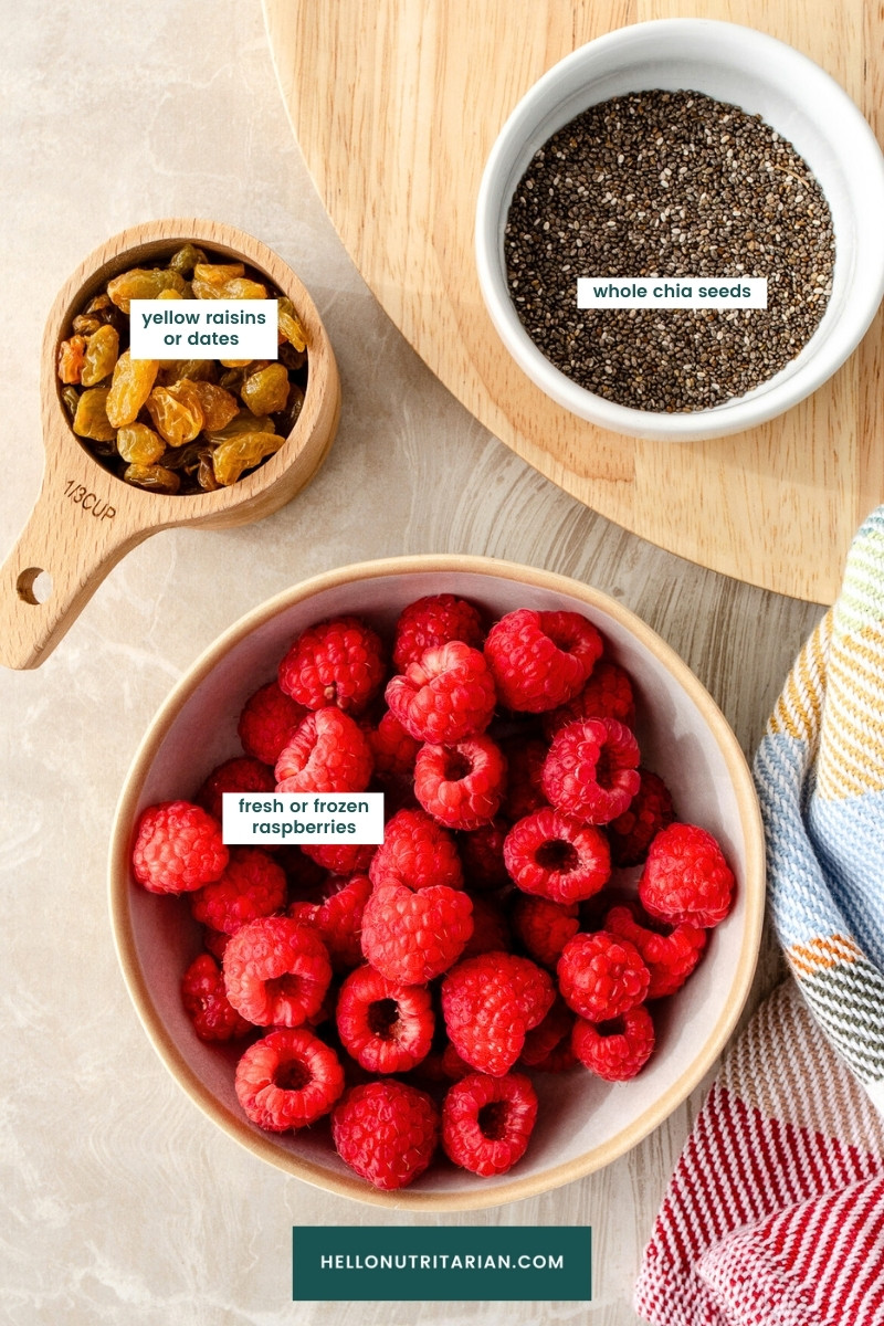 Ingredients sweetned with golden Raisins