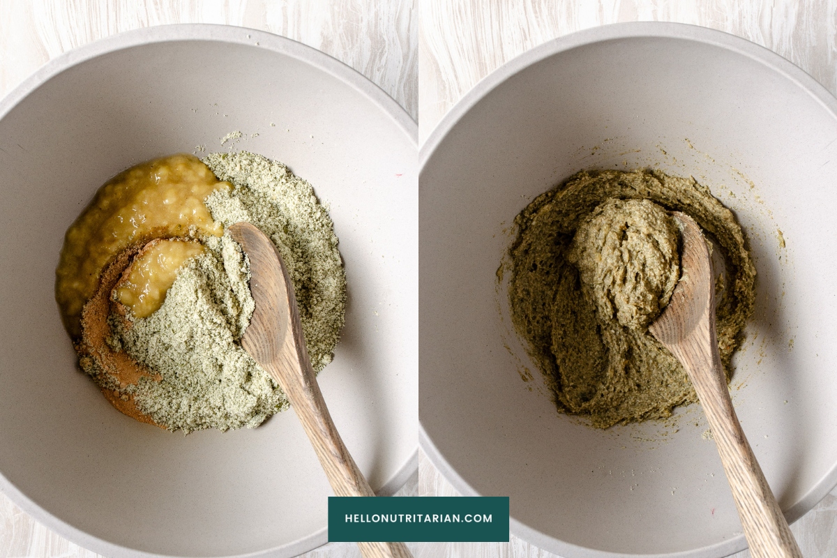 mixing the cookie batter