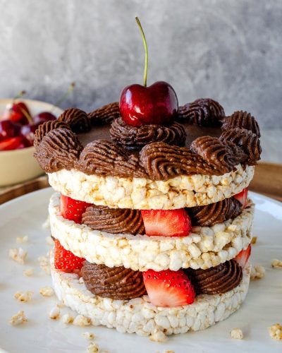 Black Forrest Rice Cake Treat no cook fruit sweetened no sugar low calorie dessert dr Fuhrman eat to live diet Hello Nutritarian